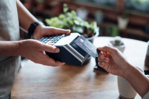 Person using a credit card